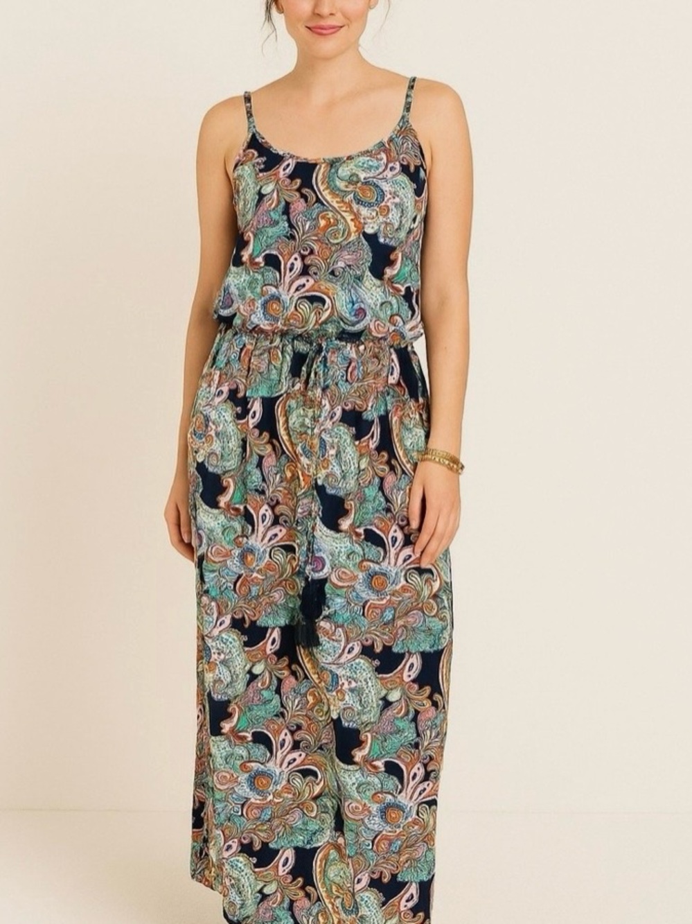 Tommy Bahama Navy Multicolor Paisley Maxi Dress